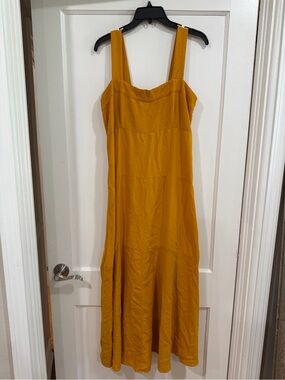 Vince Camuto Mustard Yellow Sleeveless Maxi Dress